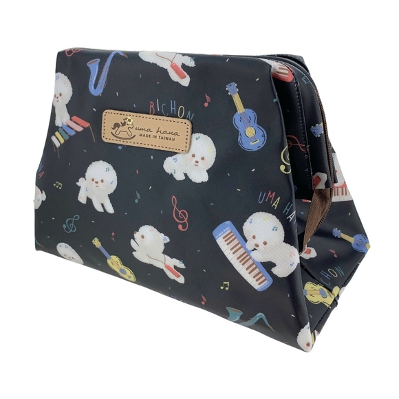 Uma Hana Handbags - Waterproof Bichon Large Opening Makeup Cosmetic Bag